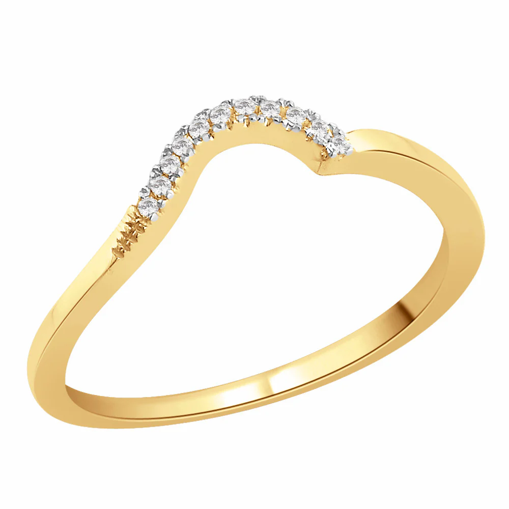 9ct White Gold Diamond Shaped Wedding Ring (B0008)