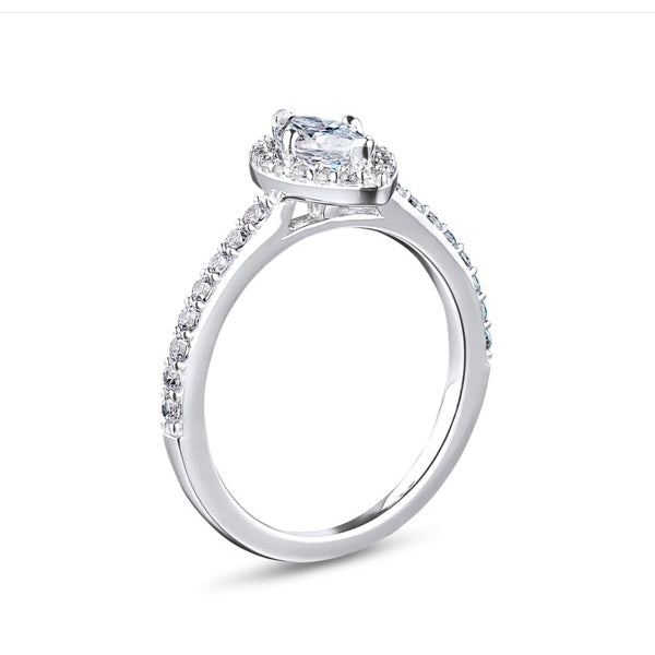1.60ct Marquis Halo Set Lab Grown Certified Diamond Solitaire Ring (Mhw01)