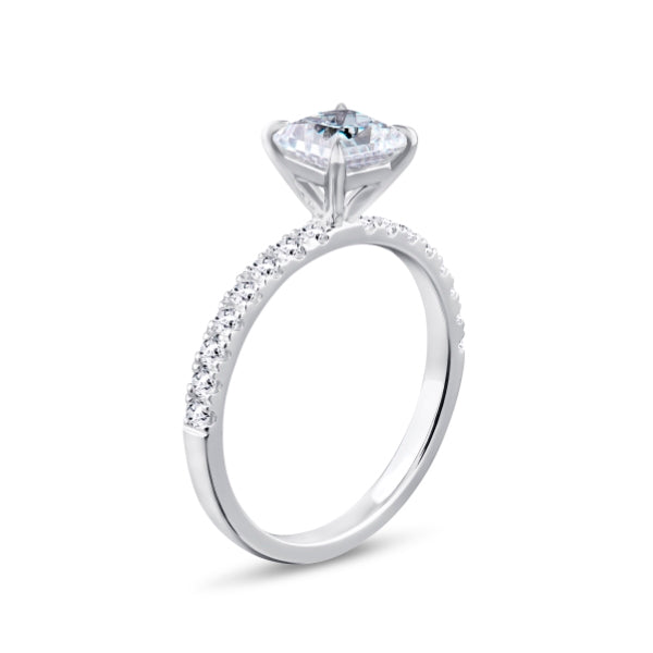 1.35ct Halo Set Princess Lab Grown Diamond Solitaire Ring. (Psp01)