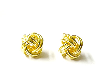 Silver Gold Plated Knot Stud Earrings (608)