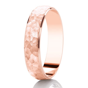 9ct Hammered Effect Court Wedding Ring (Dc140)