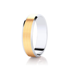 Two Colour Wedding Ring (Dc109bc)