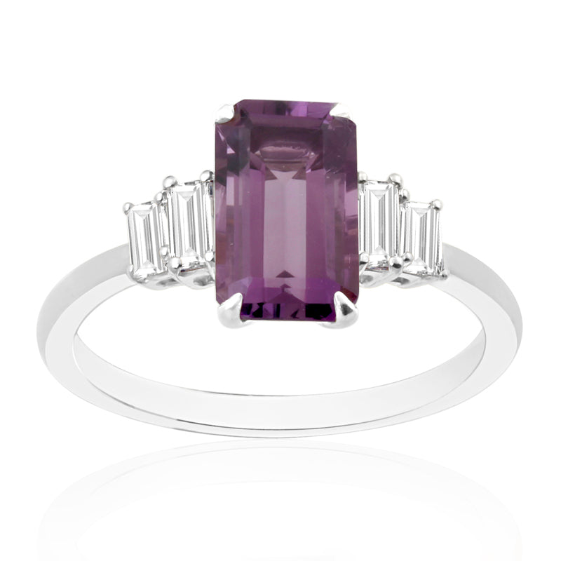 3ct Amethyst & Diamond Ring (R44638)