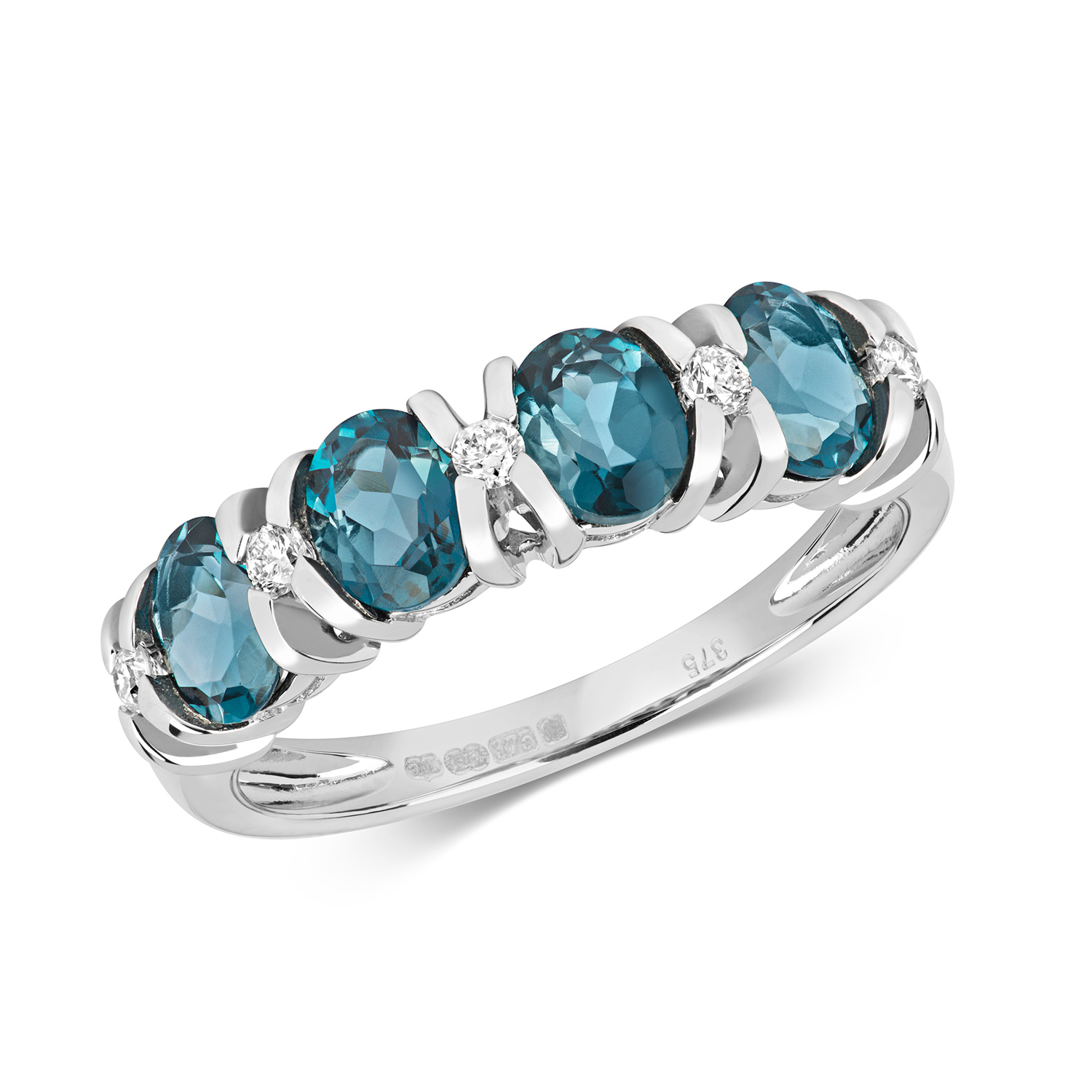 London Blue Topaz & Diamond Ring (Rd456wlb)