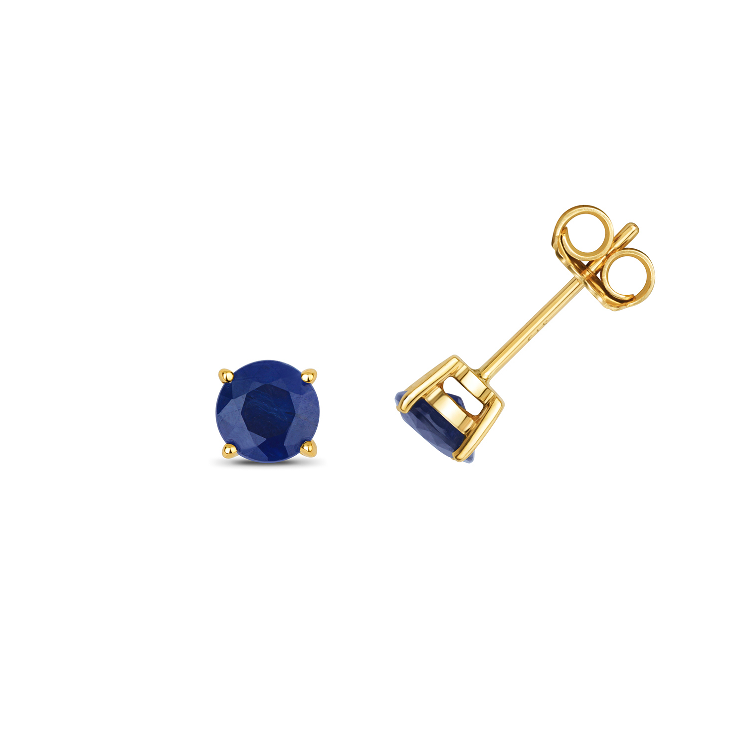 9ct Gold Sapphire Round Stud Earrings (Ed241s)