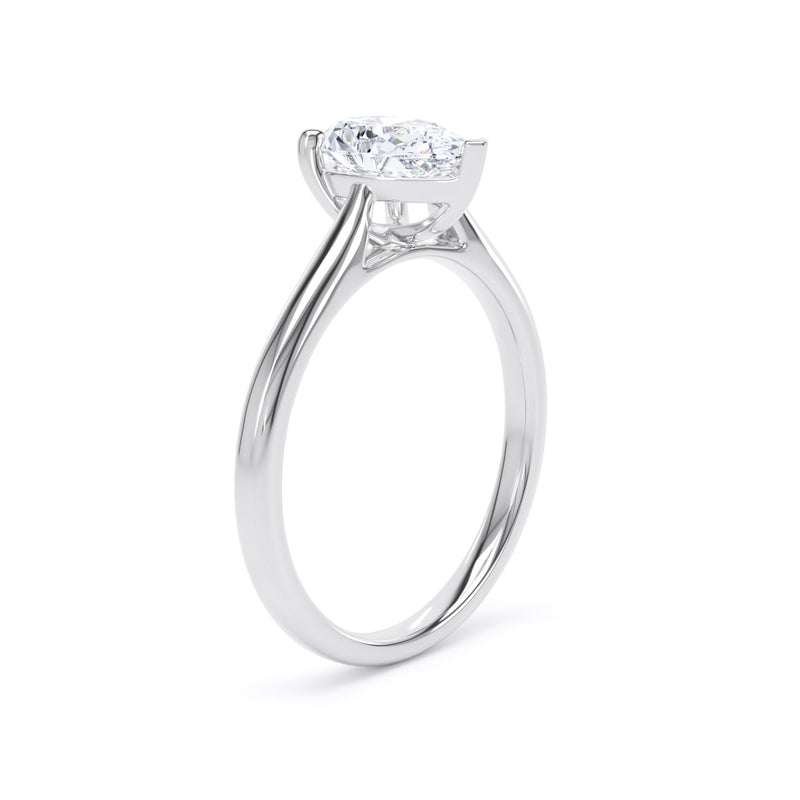 1.24ct Pear Shape Lab Grown Halo Set Diamond Solitiare Ring (Dpp02)