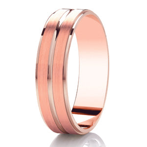9ct White Gold Brushed Finish 6mm Wedding Ring (Dc308b)