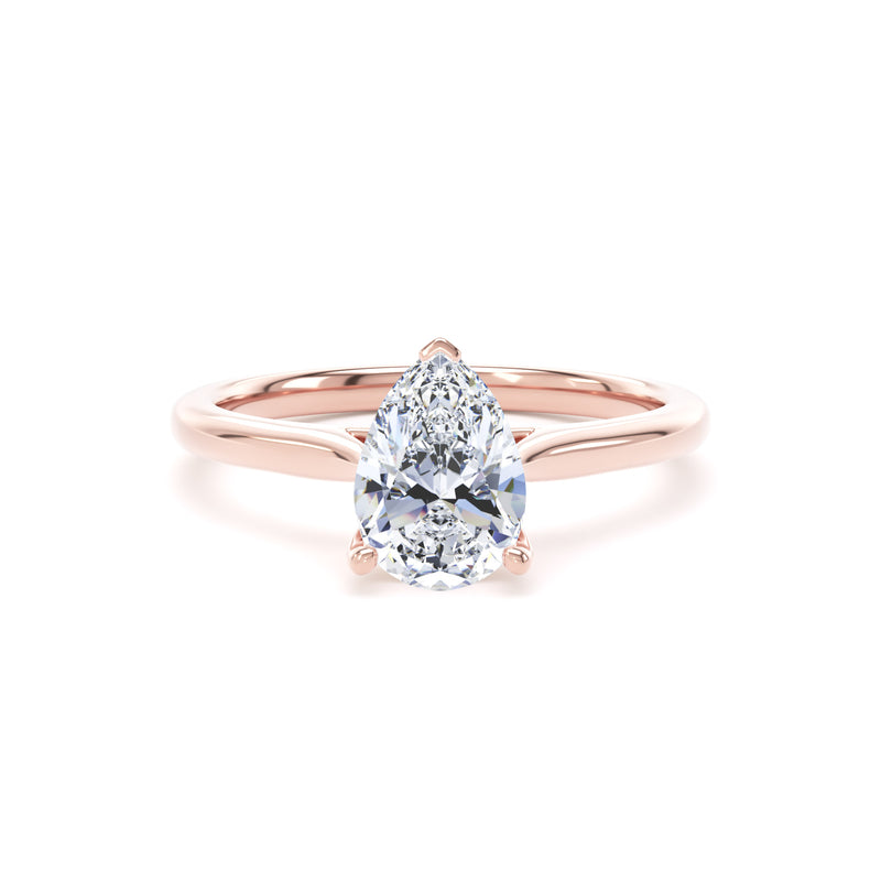 1.24ct Pear Shape Lab Grown Halo Set Diamond Solitiare Ring (Dpp02)
