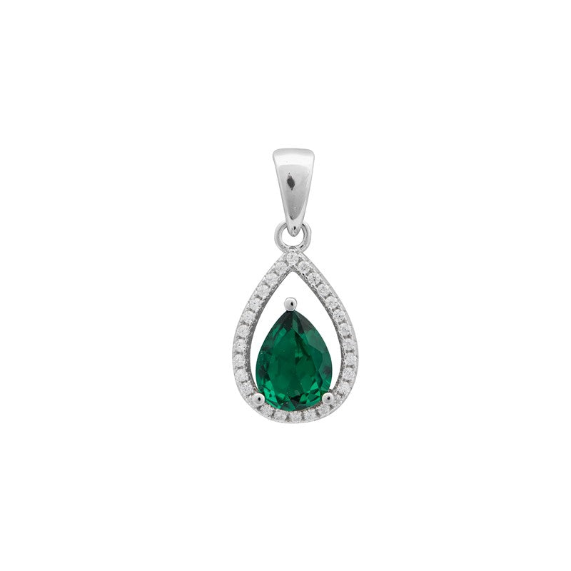 Silver Cubic Zirconia Pendant (Sp010b)