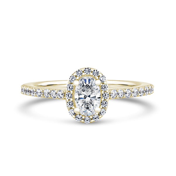 1.85ct Oval Halo Set Lab Grown Certified Diamond Solitaire Ring (Ohwo1)