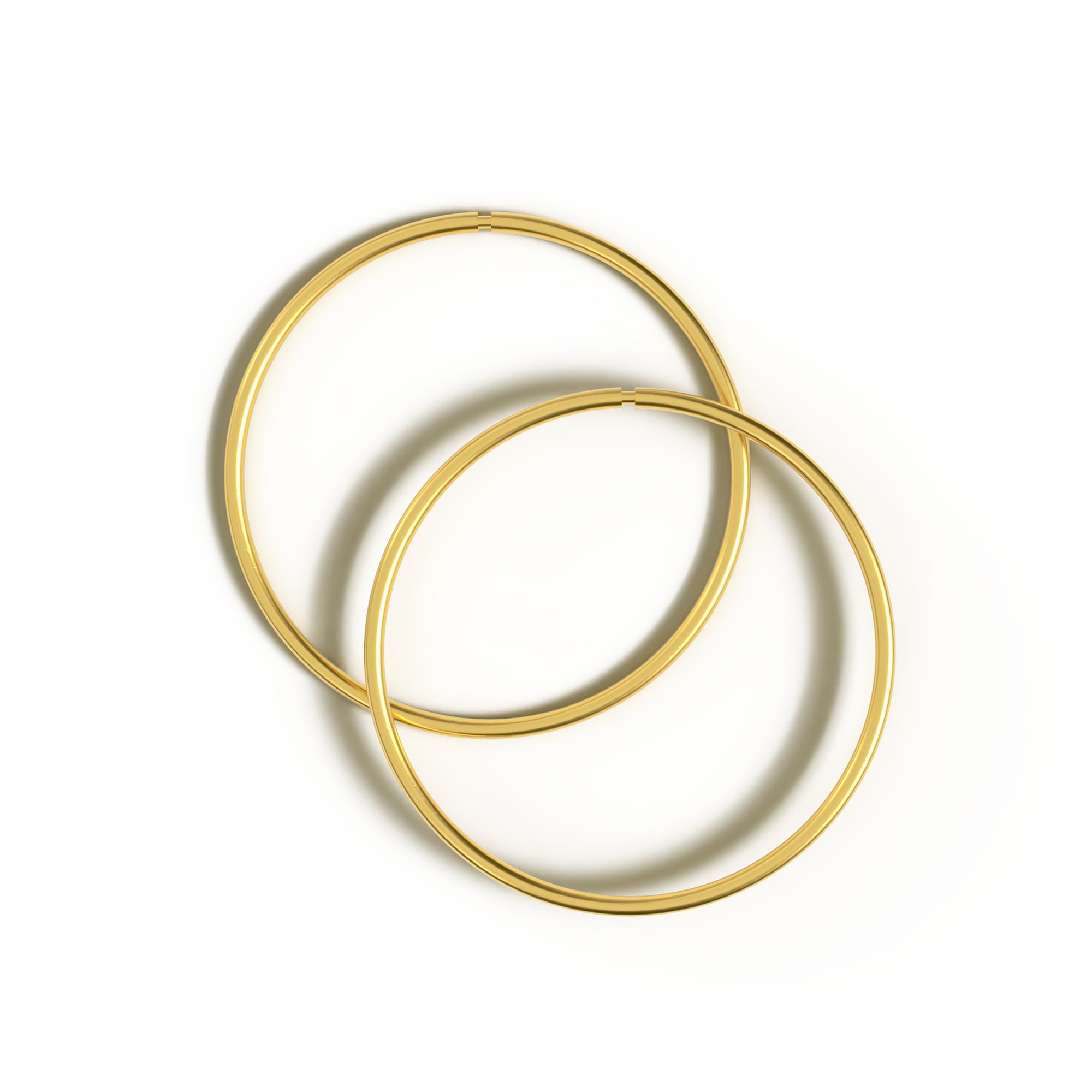 Silver Gold Plated Hinged Sleeper Earrings (Se612c)
