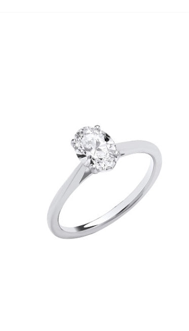 1ct Oval Cut Lab Grown Certified Diamond Solitaire Ring (Lgdr057-m)