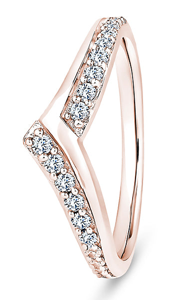 9ct White Gold Diamond Shaped Wedding Ring (Wsb-250-050-025)