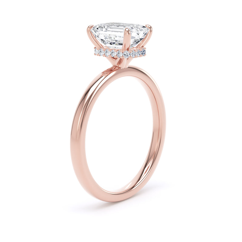 1.10ct Halo Set Emerald Lab Grown Diamond Solitaire. (Eps02)
