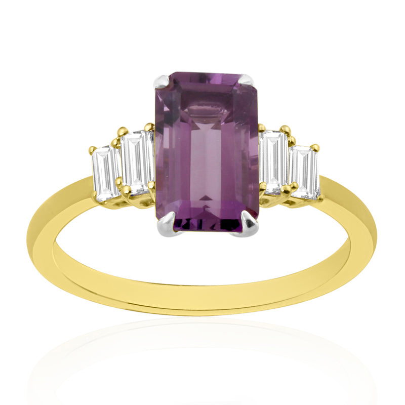 3ct Amethyst & Diamond Ring (R44638)