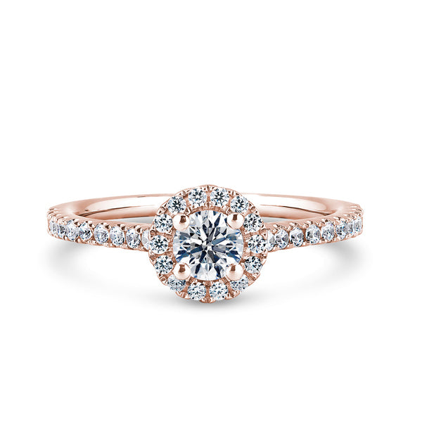 1.80ct Round Halo Set Lab Grown Certified Diamond Solitaire Ring. (Rhw03)