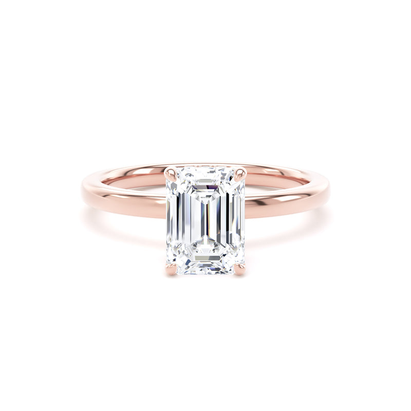 1.10ct Halo Set Emerald Lab Grown Diamond Solitaire. (Eps02)