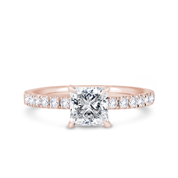 1.35ct Halo Set Princess Lab Grown Diamond Solitaire Ring. (Psp01)