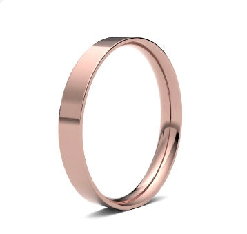 9ct 3mm Medium Flat Court Wedding Ring 3Lme-9w)