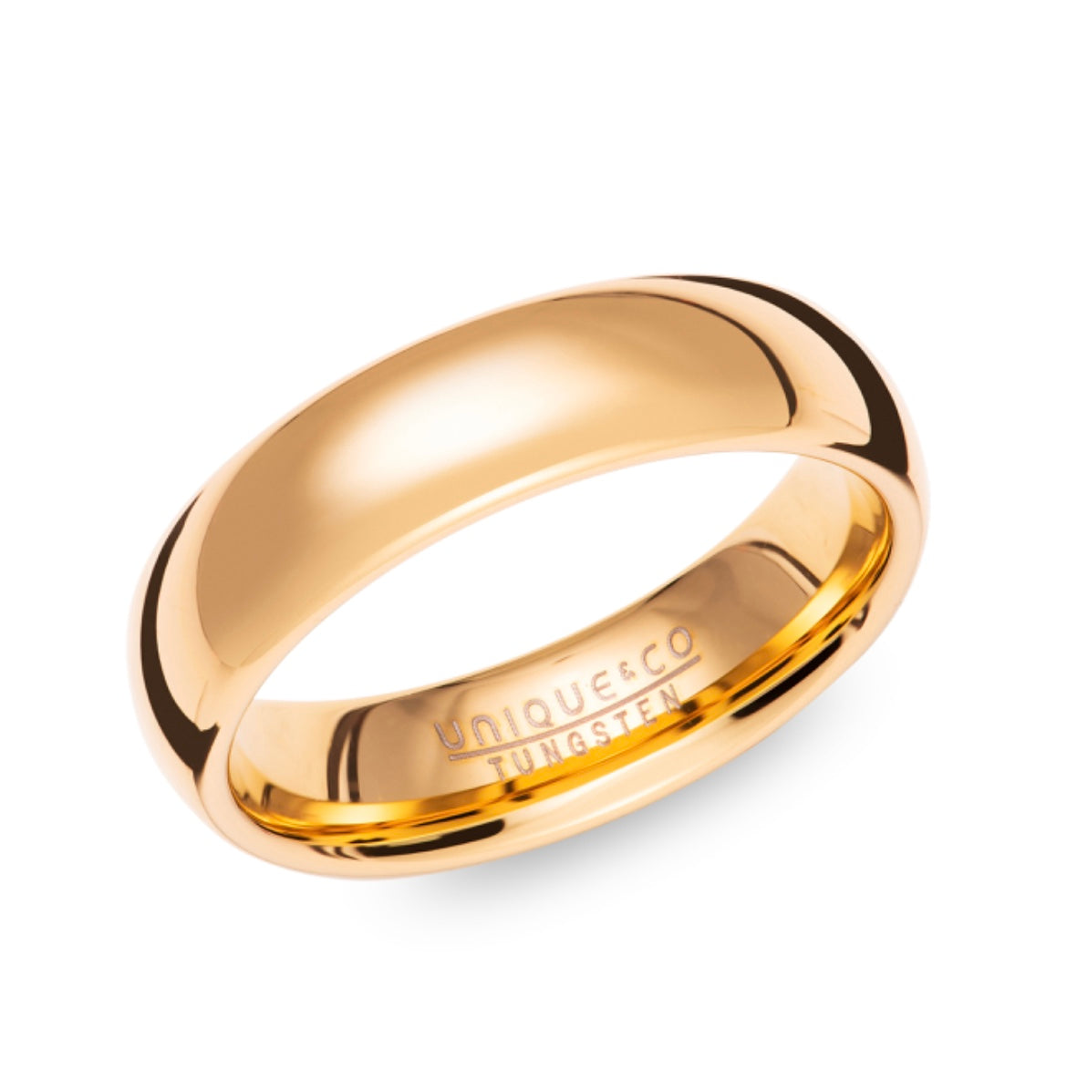 Tungsten 6mm Gold IP Plating Wedding Ring (TUR 144)