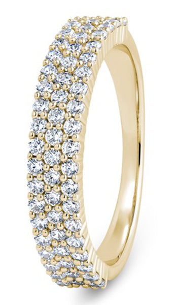 9ct .60ct Round Brilliant Cut Triple Row Claw Wedding Ring (Trc-430-040-060)