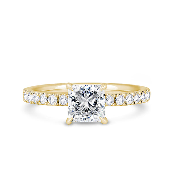1.35ct Halo Set Princess Lab Grown Diamond Solitaire Ring. (Psp01)