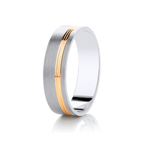 Two Colour Wedding Ring (Dc307b)