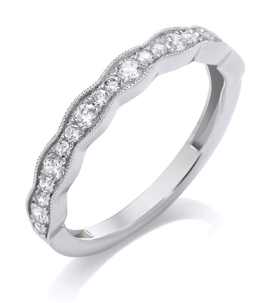 9ct Rose Gold Diamond Vintage Wedding Ring (Vnt-300-050-035)
