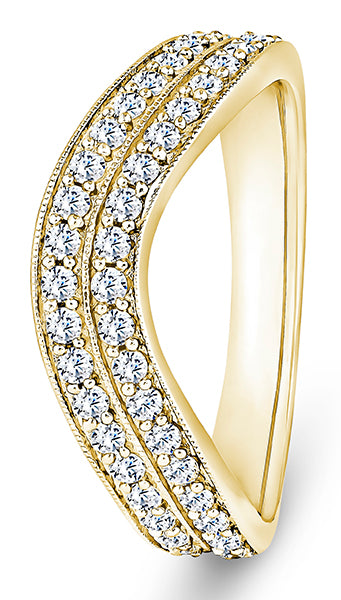 9ct White Gold Diamond Shaped Wedding Ring (Drs-400-050-050)
