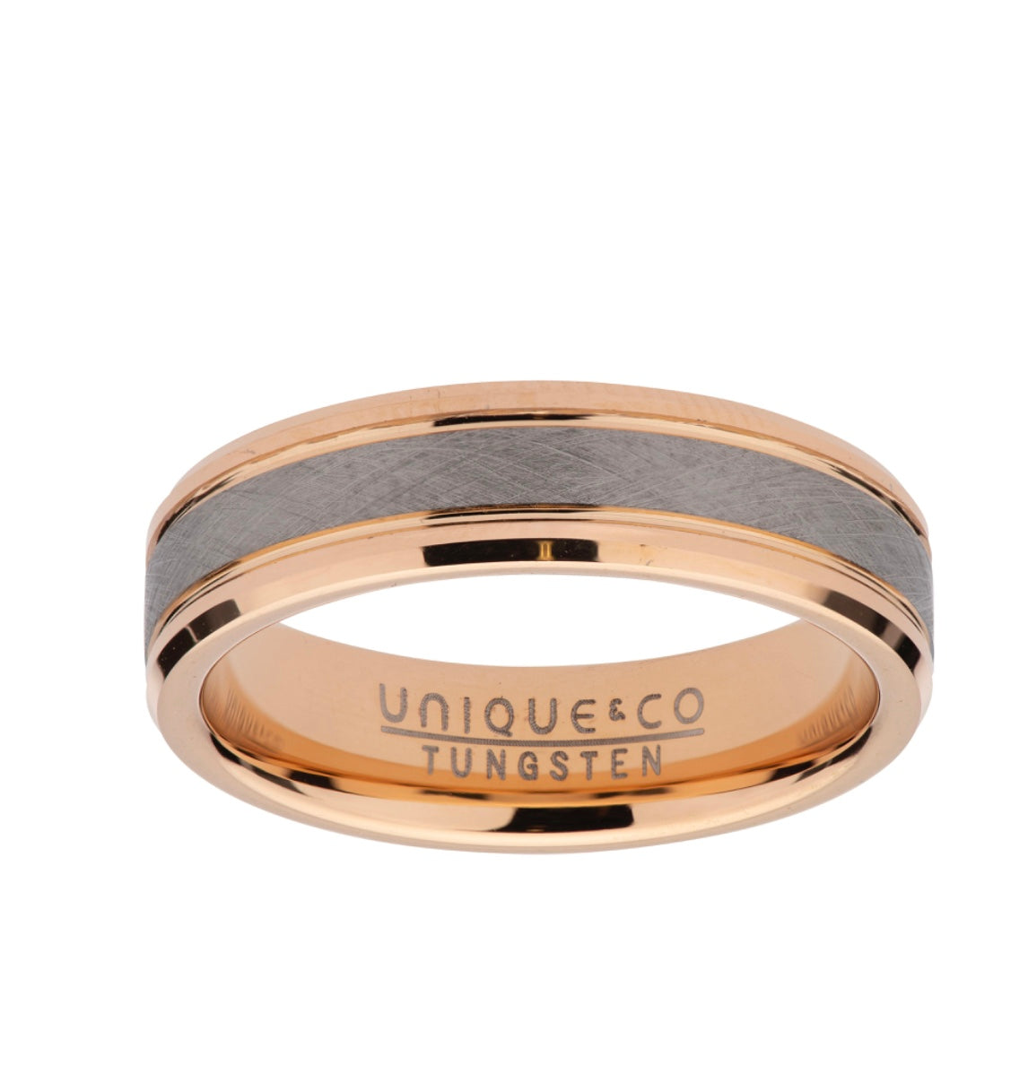 Tungsten 6mm Rose IP Plating Wedding Ring (TUR 88)