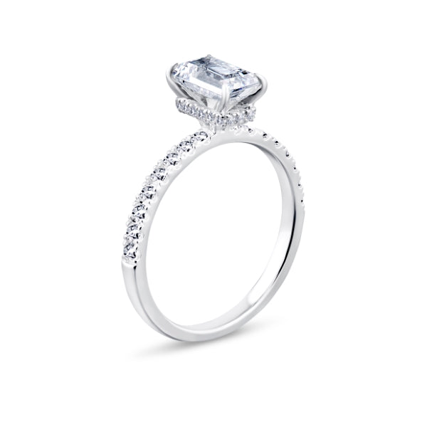 1.40ct Emerald Cut Lab Grown Certified Diamond Solitaire Ring. (Ess02)