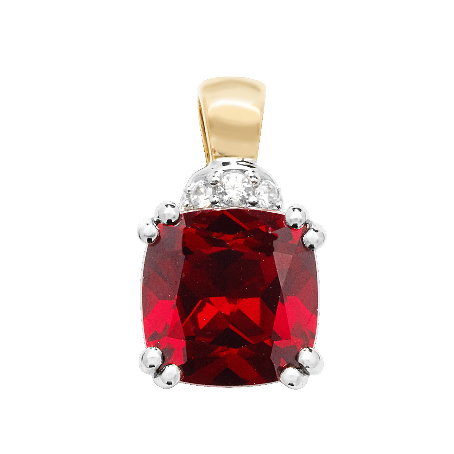 9ct gold Ruby & white sapphire Stud earrings (Es1204r)