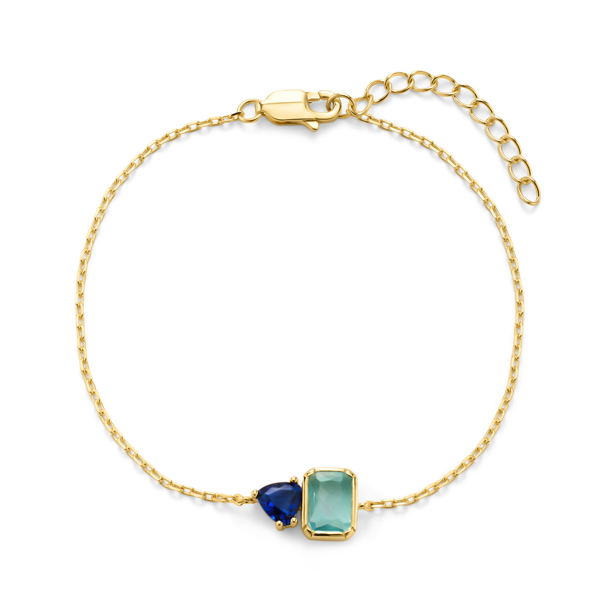 Silver Gold Plated Cubic Zirconia Bracelet (Sbr042c)
