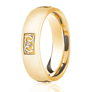 9ct Polished Celtic Traditional Court Wedding Ring (L112)
