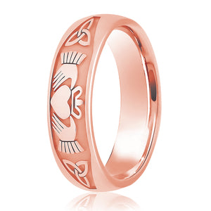 9ct Claddagh & Celtic Traditional Court Wedding Ring (L103)