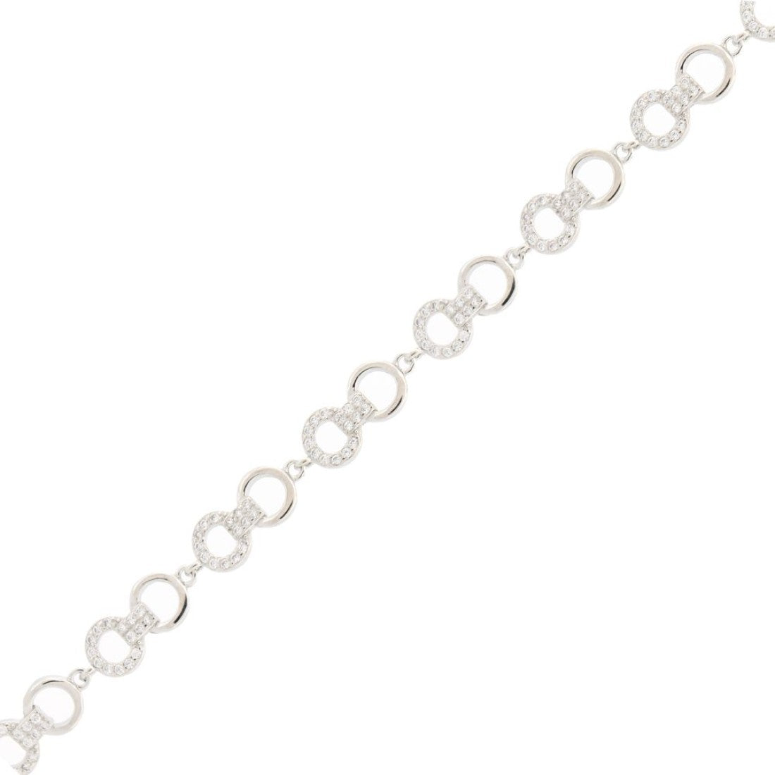 Silver Cubic Zirconia Bracelet (Abb215-7.5)