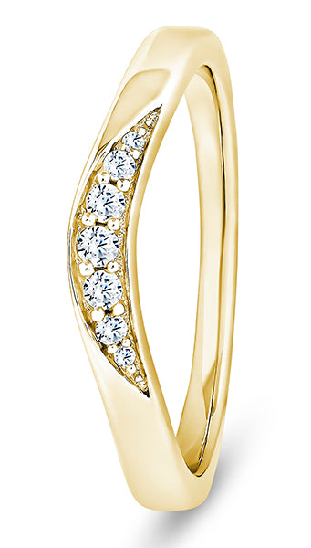 9ct White Gold Diamond Shaped Wedding Ring (Wav-240-020-012)