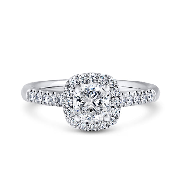 1.92ct Cushion Cut Halo Set Lab Grown Diamond Certified Solitaire Ring (Chs01)