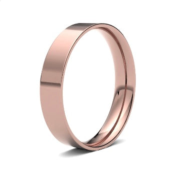 9ct 4mm Light Flat Court Wedding Ring (4Lle-9w)