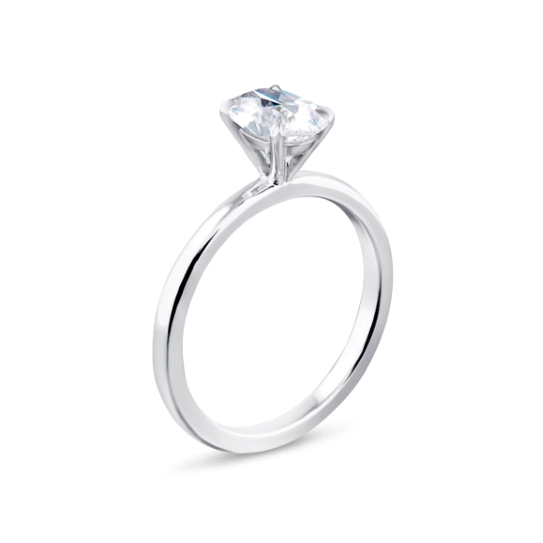 1ct Halo Set Oval Lab Grown Diamond Solitaire Ring. (Opp03)