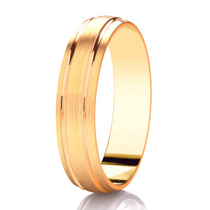 9ct White Gold 5mm Brushed Finish Wedding Ring (Dc142b)