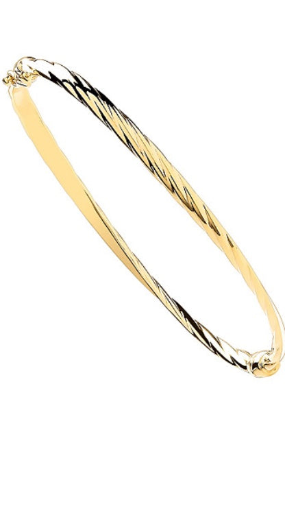 9ct Yellow Gold Ladies Bangle (Bn0482)