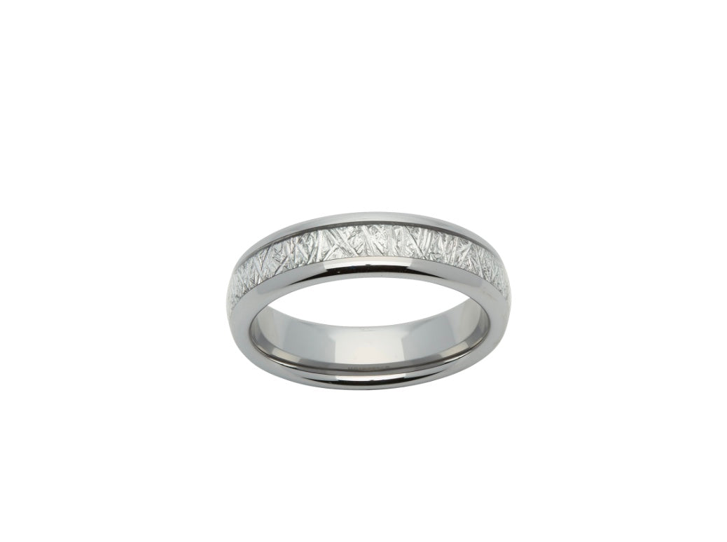 Tungsten 6mm Meteorite Paper Inlay Wedding Ring (TUR51)