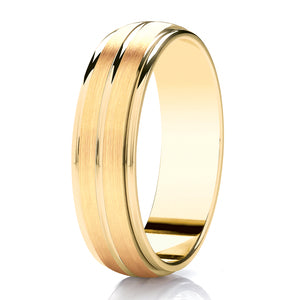 9ct White Gold Matte & Polished 6mm Wedding Ring (DC005b)