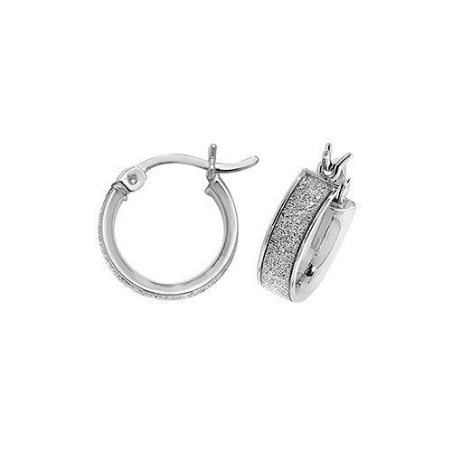 Silver 10mm Moondust Hoop Earrings ( G1101-10)
