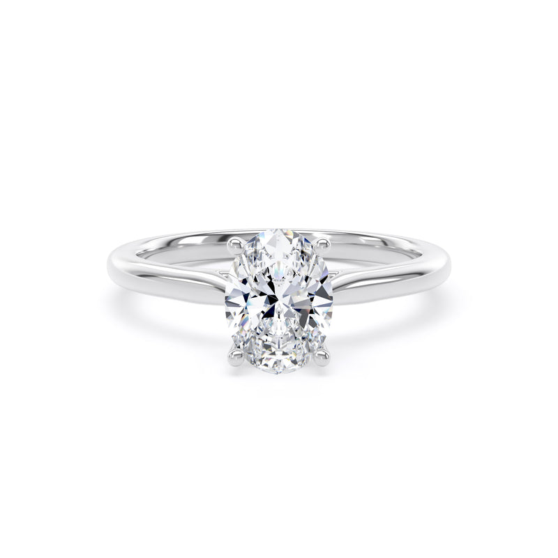 1.27ct Halo Set Oval Lab Grown Diamond Solitaire Ring (Opp01-pt)