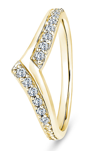 9ct White Gold Diamond Shaped Wedding Ring (Wsb-250-050-025)