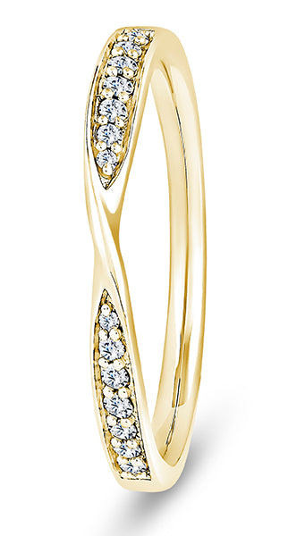 9ct White Gold Diamond Shaped Wedding Ring (Rib-220-040-012)