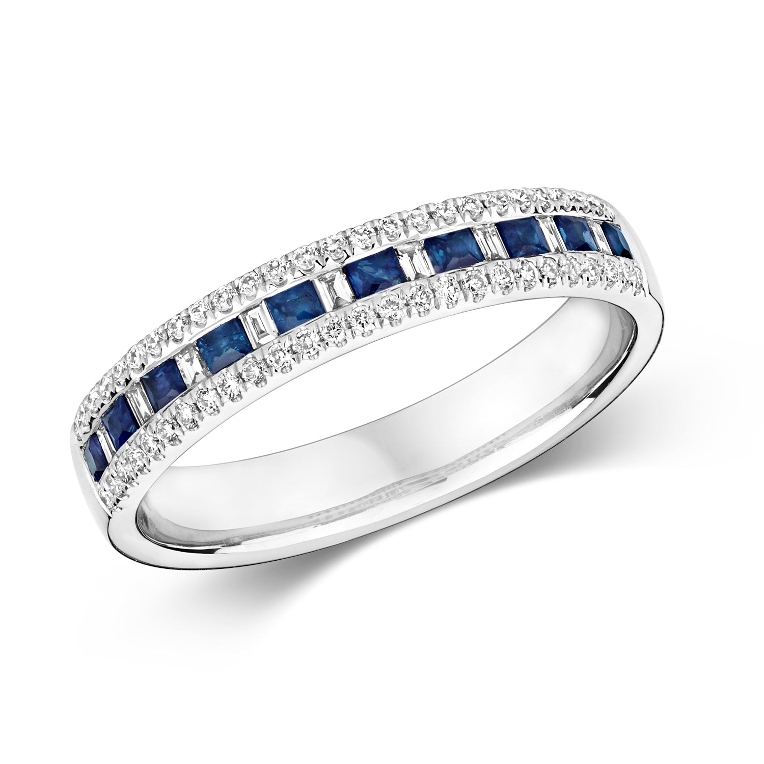 Sapphire & diamond 3 row eternity ring (rd401s)