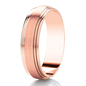 9ct White Gold Satin & Polished 6mm Wedding Ring (DC003bc)